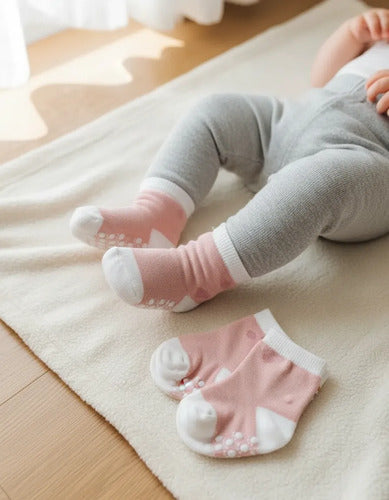 Kit 6 Pares Meia De Bebê Algodão  Menina 00-12 M- Original