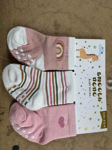 Kit 6 Pares Meia De Bebê Algodão  Menina 00-12 M- Original