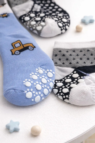 Kit 6 Pares Meia De Bebê Algodão  Menino 00-12 M- Original