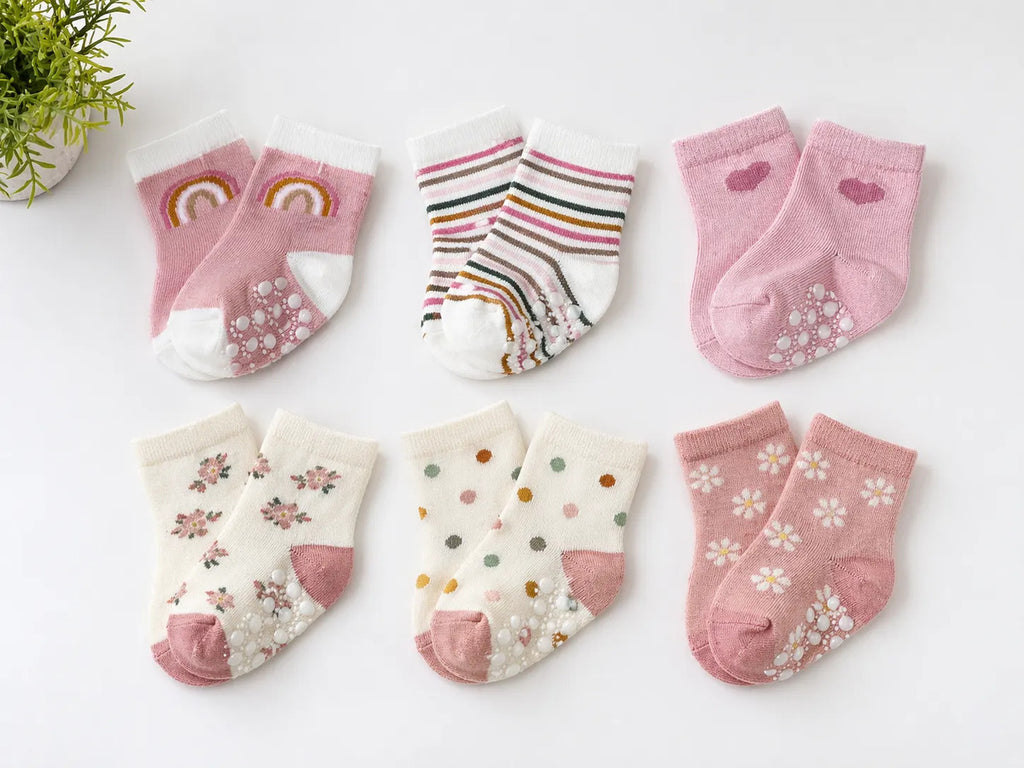 Kit 9 Meia Bebe Menina Pares Cano Curto