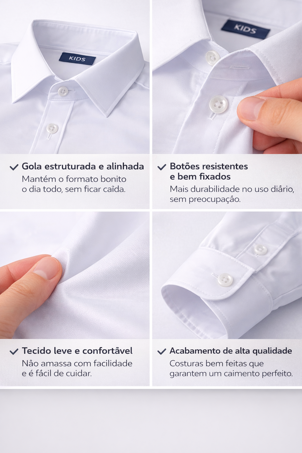 Camisa Social Juvenil Manga Longa Menino Micro Fibra Estrech