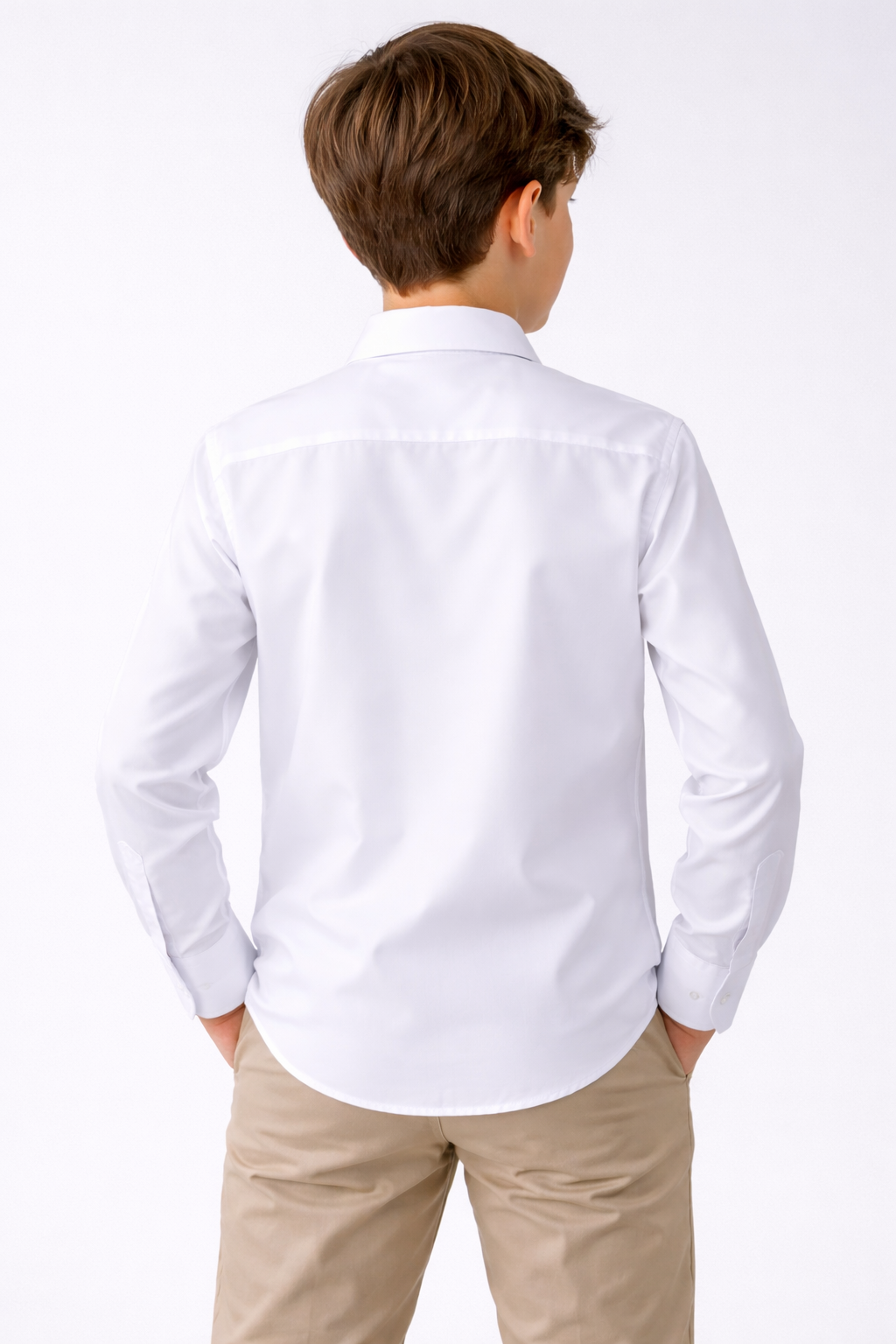 Camisa Social Juvenil Manga Longa Menino Micro Fibra Estrech
