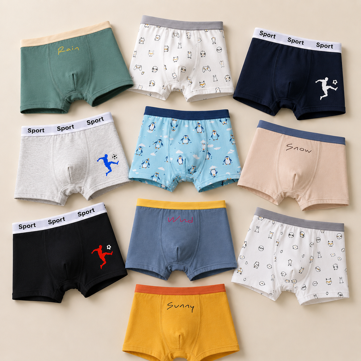 KIT  CUECAS MENINO ALGODÃO VARIADAS 041 (Cópia)