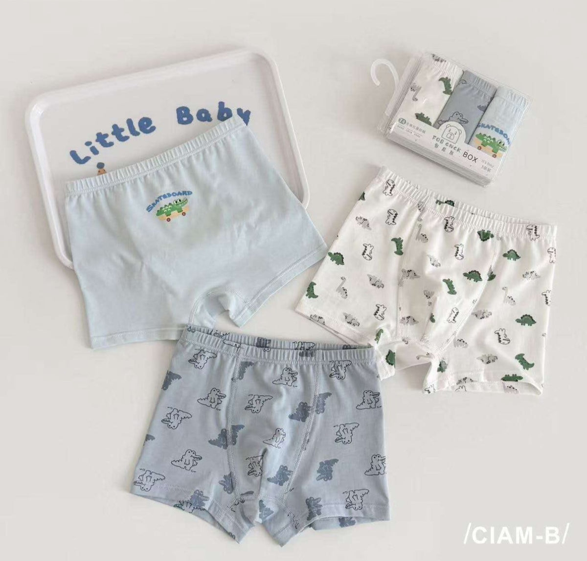 Kit 3 Cuecas Box Infantil Algodão Anti Alergica 341